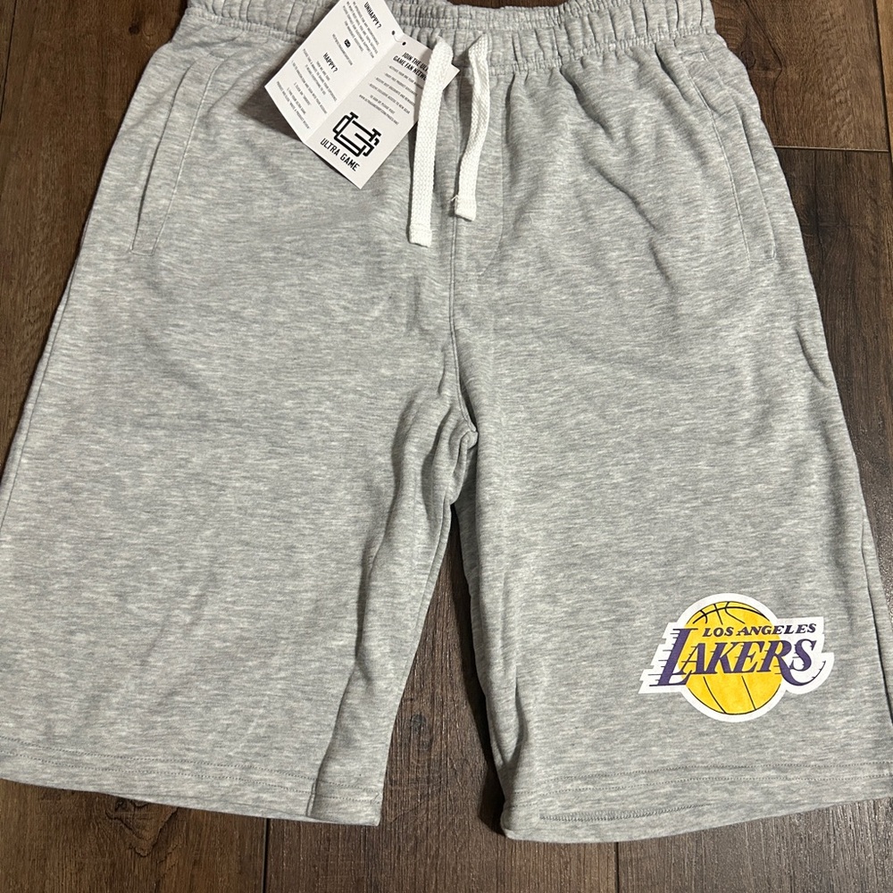 Ultra Game NBA Los Angeles Lakers Fleece Athletic Shorts